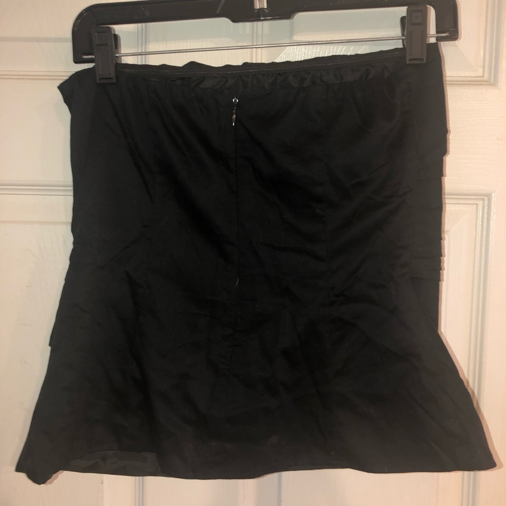 Black Strapless Ruffled Top-Small - Picture 3 of 5